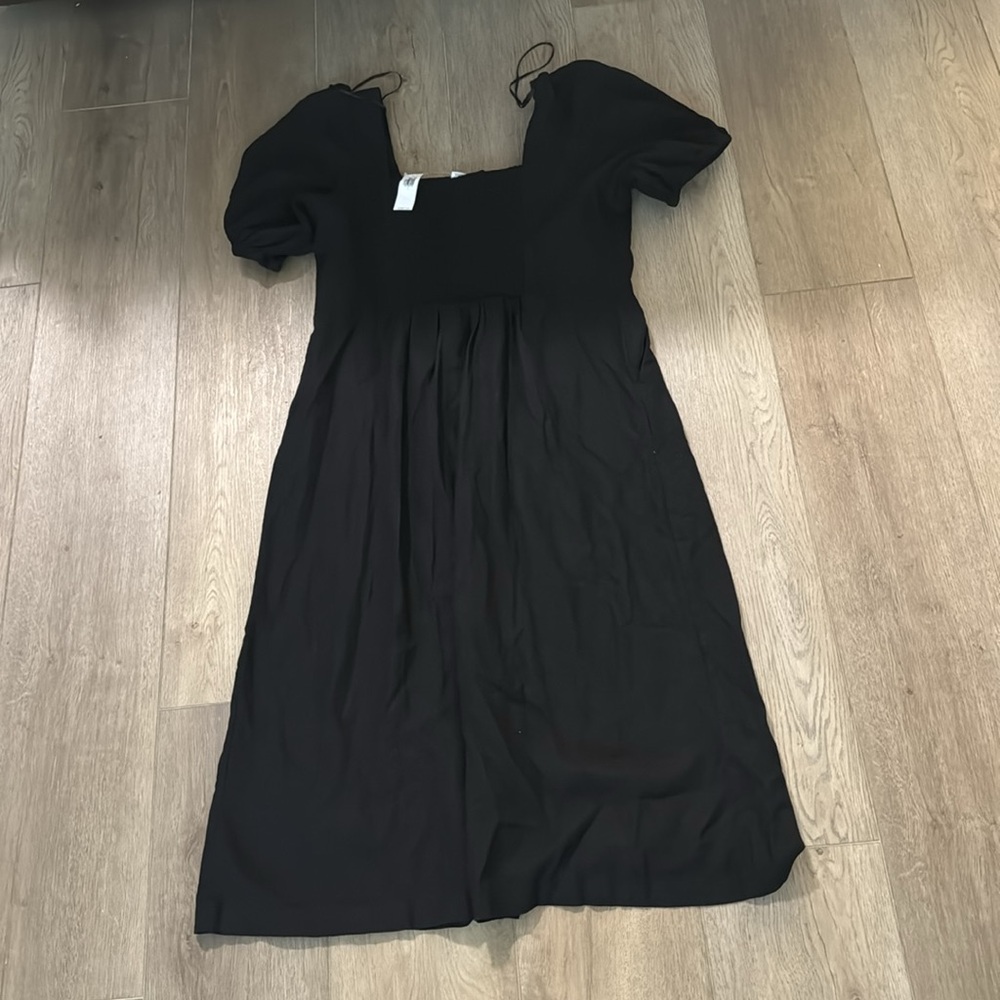 NWOT Old Navy Black Midi Puff Sleeve Dress - Picture 10 of 10